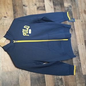 NWT Polo By Ralph Lauren  Blue Performance Zip Up Hoodie Sz Large Boys